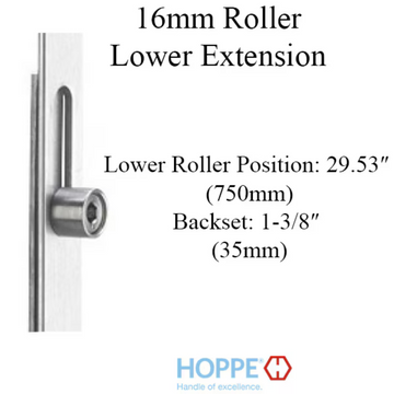 Hoppe Multipoint 1.38" Backset Manual Gear with Bottom Roller Extension 8778279